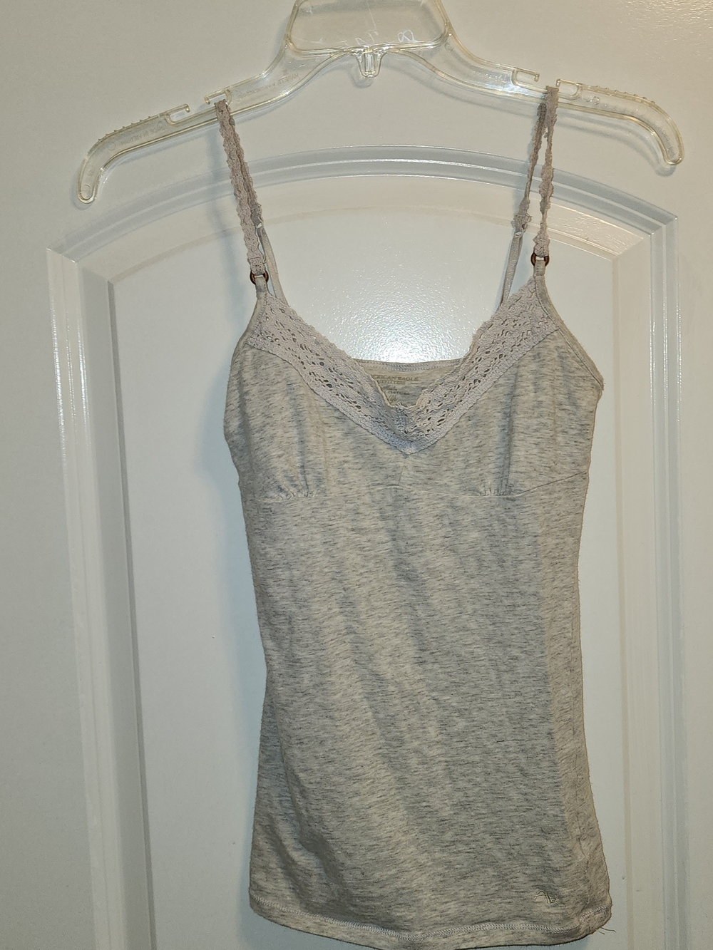 American Eagle Outfitters Gray Lace Babydoll Cami Tank Top Y2K Preppy Fairy Sz S